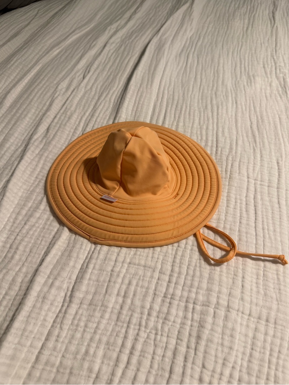 Ruffle Butts Peach Sun Hat with Chin Strap
